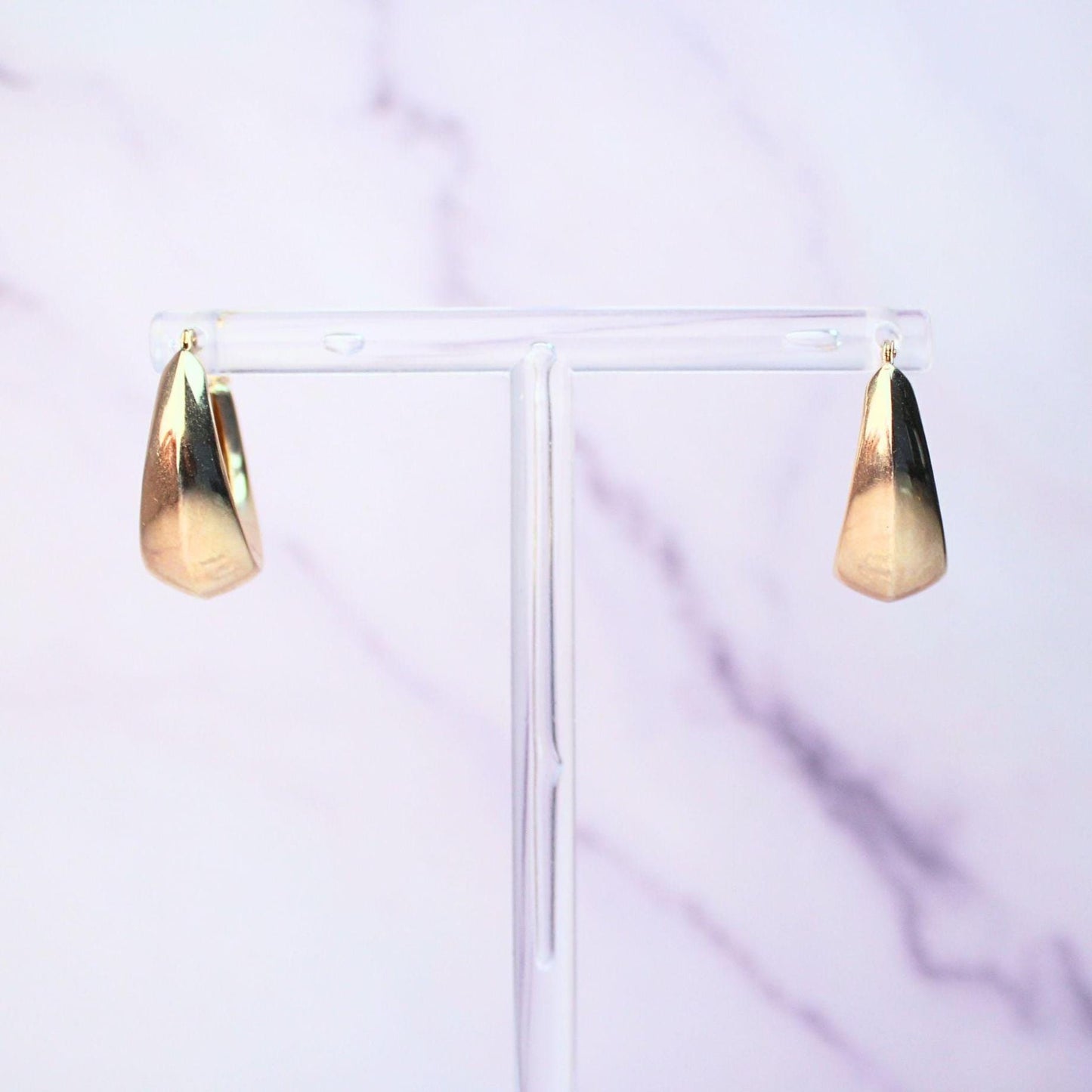 Vintage 14K Solid Gold Hoop Earrings – Classic Statement Earrings