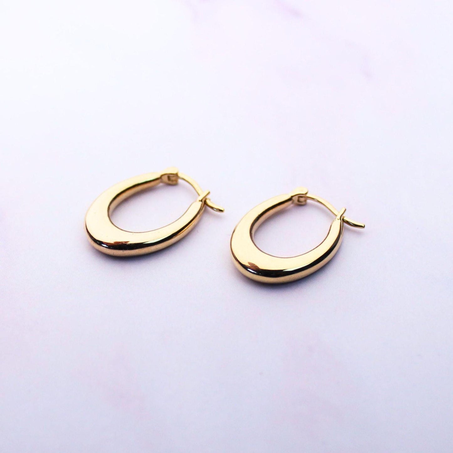 18K Solid Gold Petite Eva Hoop Earrings – Everyday Luxury