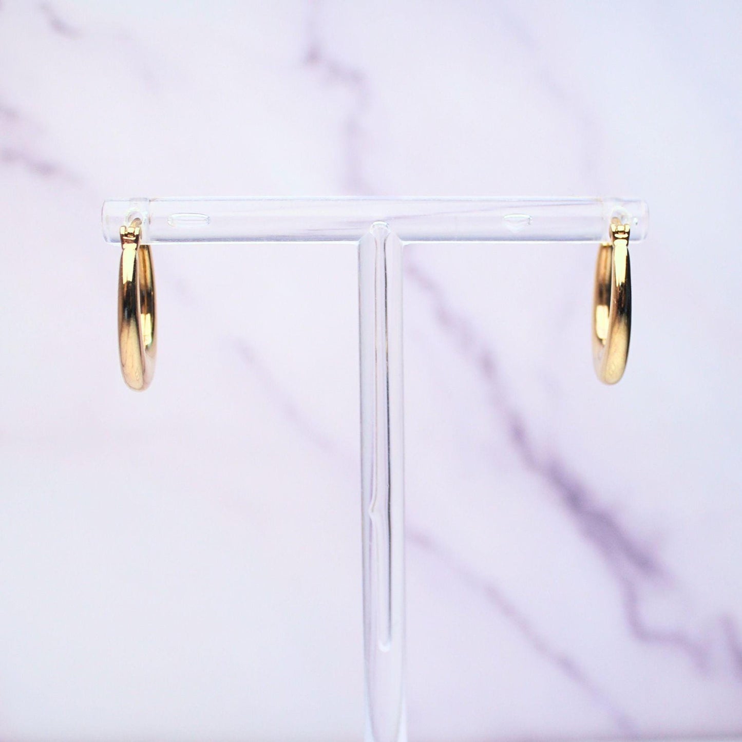 18K Solid Gold Petite Eva Hoop Earrings – Everyday Luxury