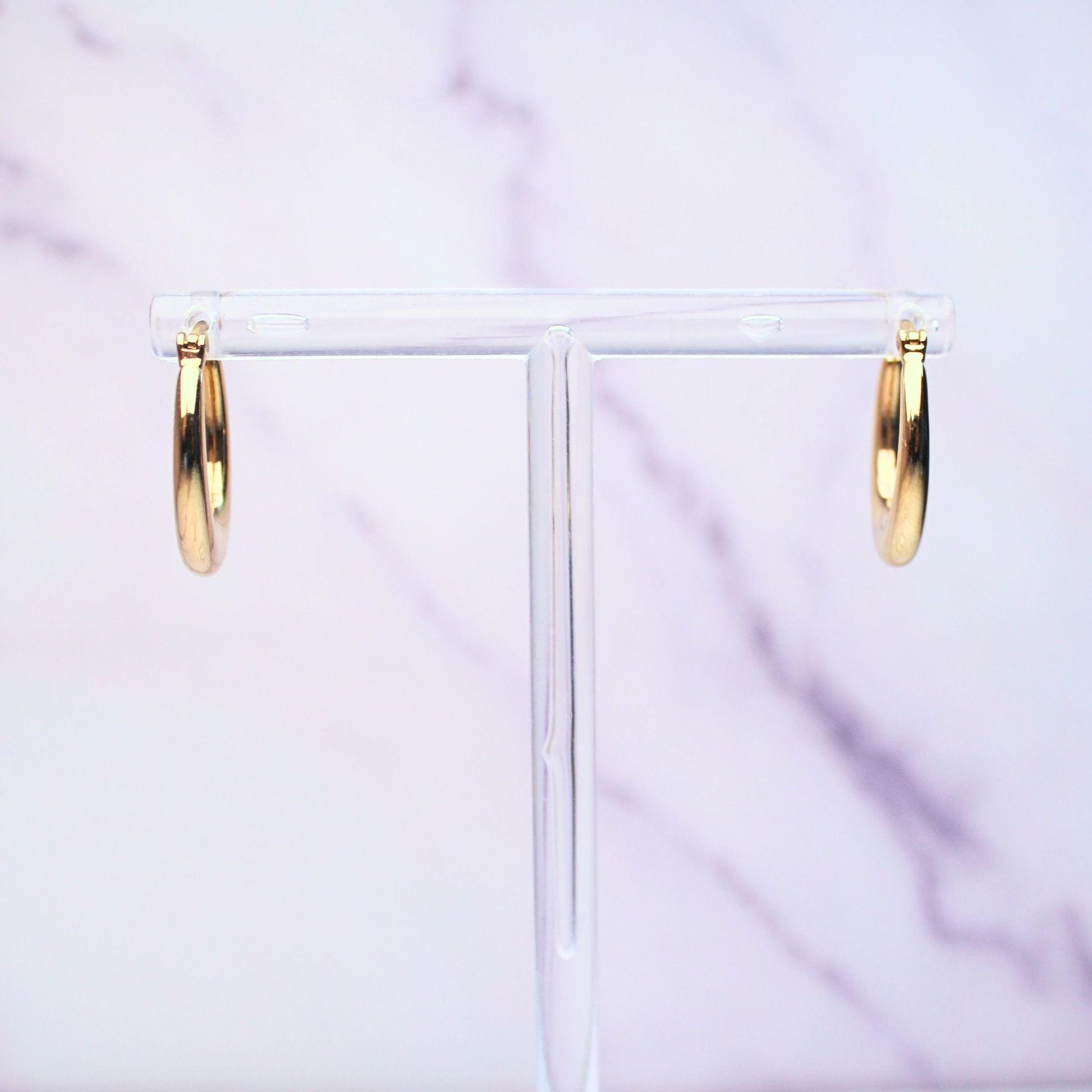 18K Solid Gold Petite Eva Hoop Earrings – Everyday Luxury