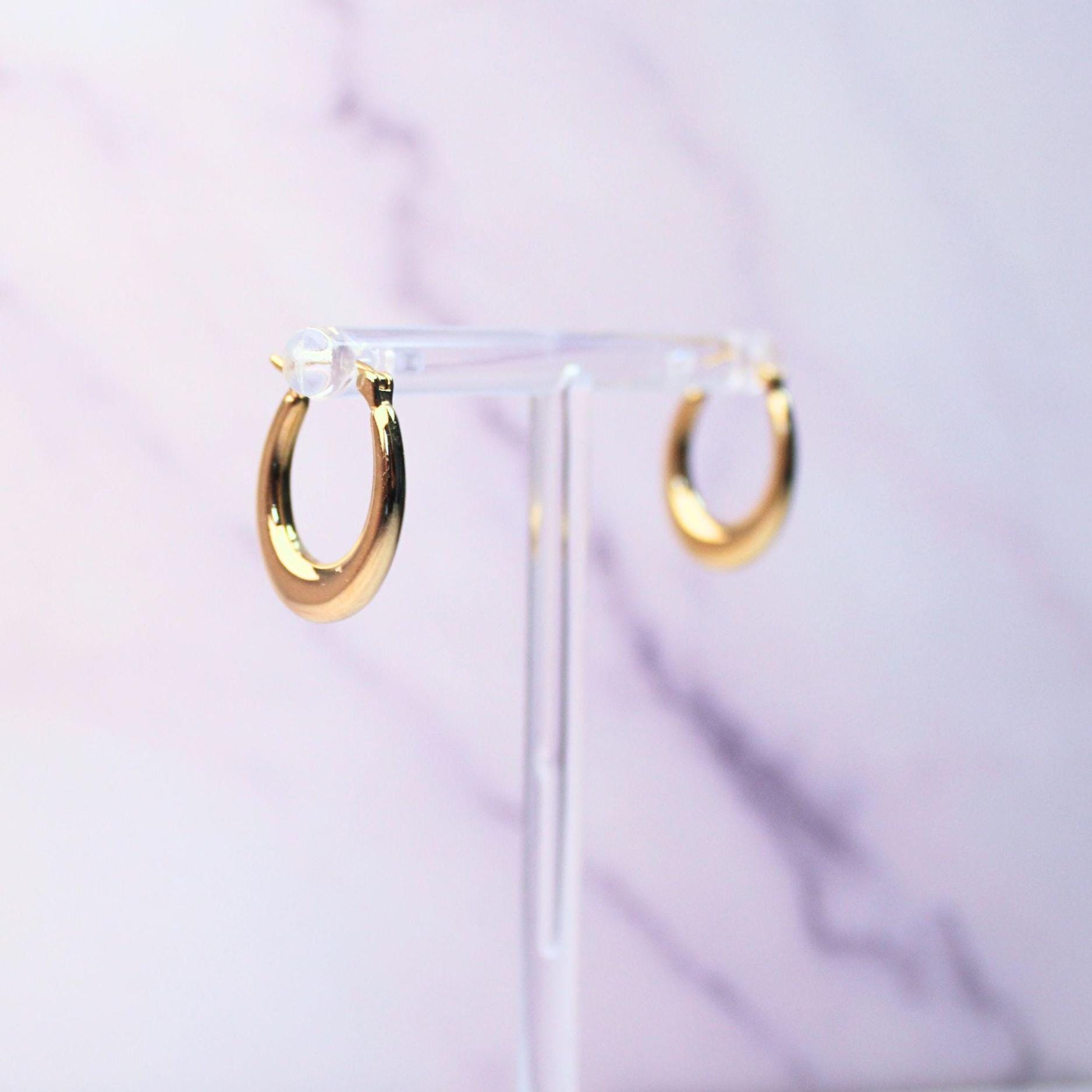 18K Solid Gold Petite Eva Hoop Earrings – Everyday Luxury