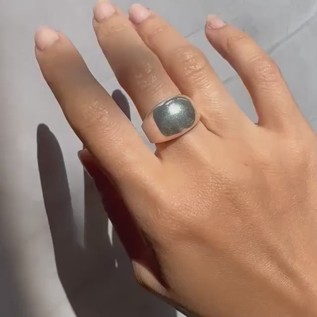 New Solid Sterling Silver Wren Dome Ring – Extra Bold & Minimal Statement Band