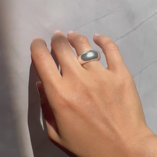 New Solid Sterling Silver Jett Dome Ring – Sleek Statement Band for Everyday Wear