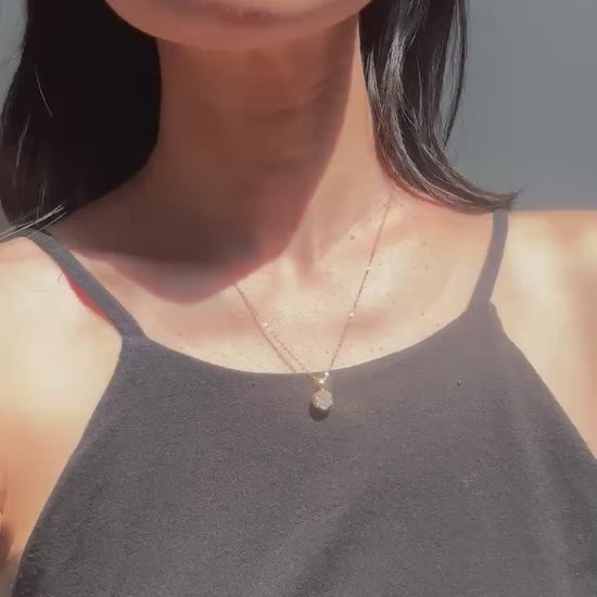 18k Solid Gold 1ct Moissanite Solitaire Cora Necklace: Minimalist Bezel Setting