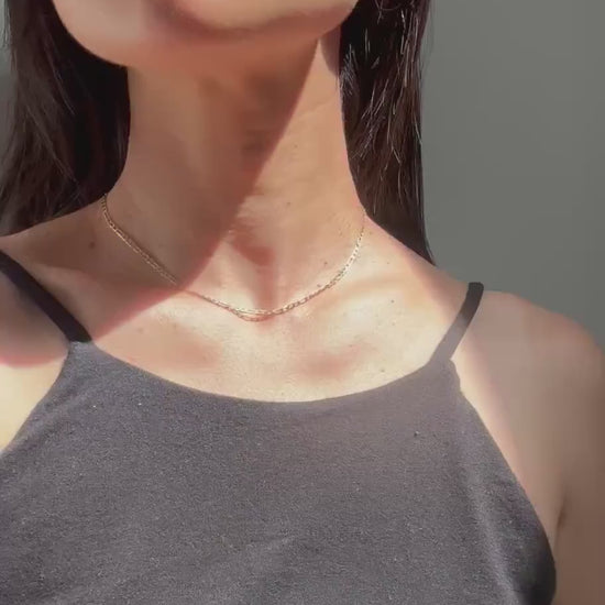 10K Gold Spencer Chain Necklace: Unisex Elongated Link Design