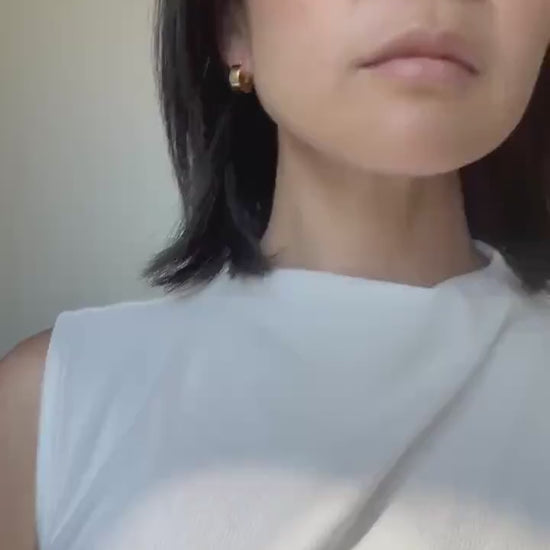 14K Gold Plated Sterling Silver Chunky Kelly Hoop Earrings: Minimalist Kelly Style