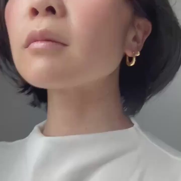 18K Gold Plated Sterling Silver April Hoop Earrings – Classic Everyday Elegance