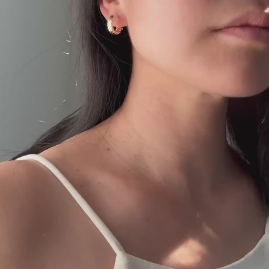 14k Solid Gold Twisted Rope Lowen Hoops: Classic Fine Jewelry