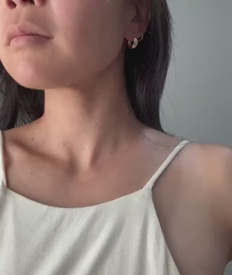 14k Solid Gold Huggie Hoop Earrings: 5mm Chunky Minimalist Fine Jewelry
