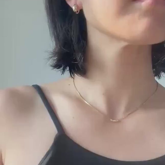 10K Solid Gold CZ Allison Hoop Earrings – Minimalist Everyday Huggies