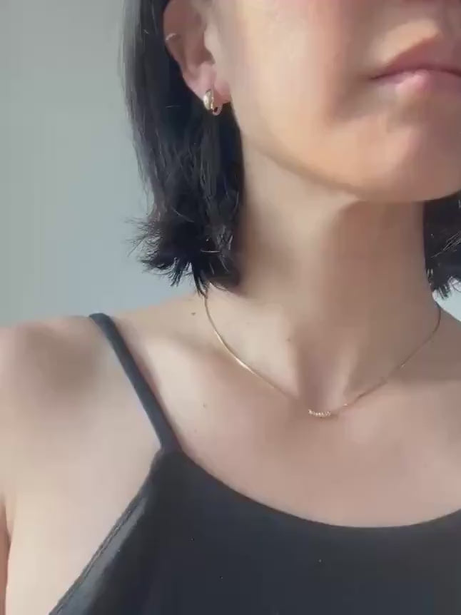 10K Solid Gold CZ Allison Hoop Earrings – Minimalist Everyday Huggies