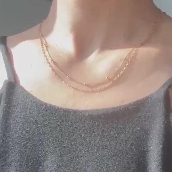 Solid 18k Gold Lip Chain Blair Necklace – Dainty & Reflective Luxury – Layering Gold Jewelry