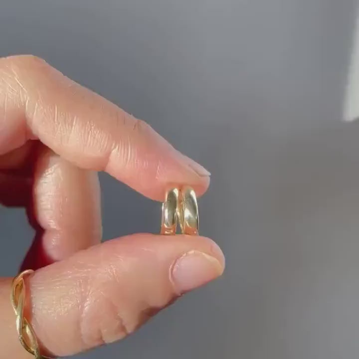 14k Solid Gold Classic Hoop Earrings – 3mm Wide