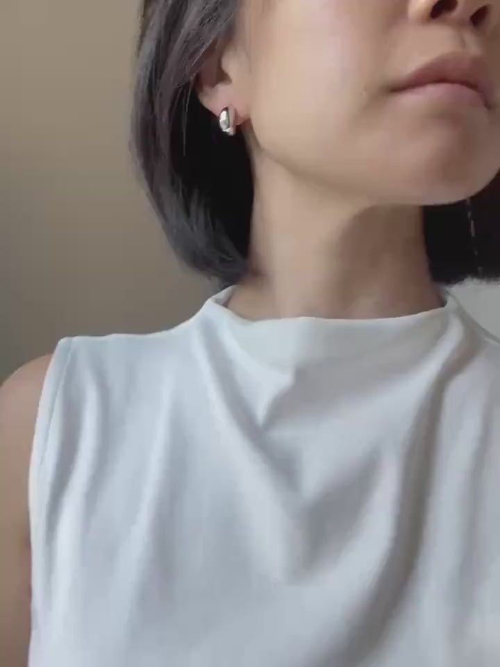 Minimalist Crescent Sterling Silver Zoey Earrings Everyday Statement Jewelry