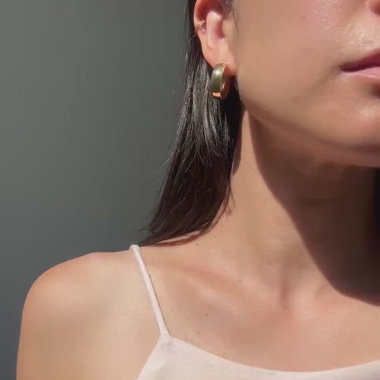 18K Solid Gold Chunky Hoop Earrings: Milor Italy, Bold Statement Jewelry