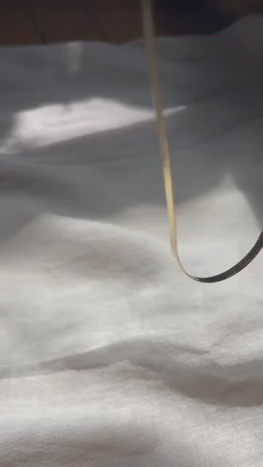 10K Gold Herringbone Chain Oliver Necklace: Shiny Minimalist Chain, 16 Inch