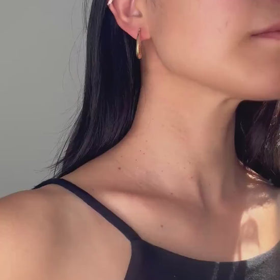 14k solid gold Twisted Teardrop Hoop Earrings – Vintage Elegance precious jewelry