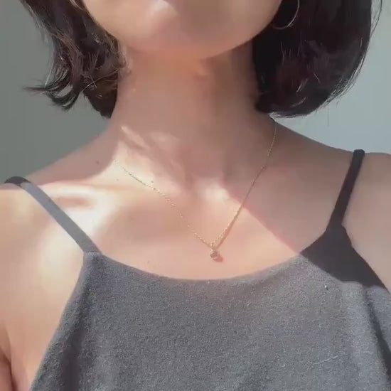 18K Solid Gold Lori Smoky Quartz Necklace: Minimalist Gemstone Pendant