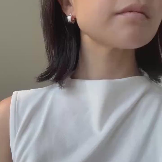 Chunky Sterling Silver Kelly Hoop Earrings: Modern Minimalist Kelly Hoops