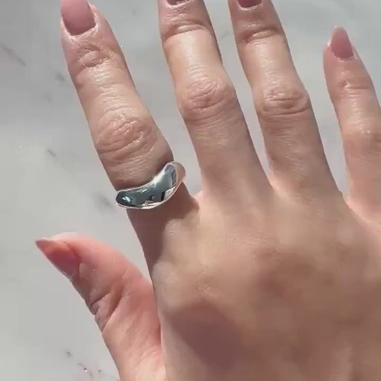 Sterling Silver Lucia Ring – Adjustable Minimalist Statement Band