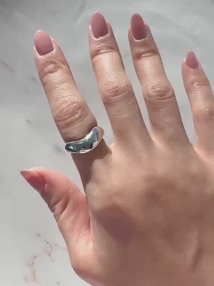 Sterling Silver Lucia Ring – Adjustable Minimalist Statement Band