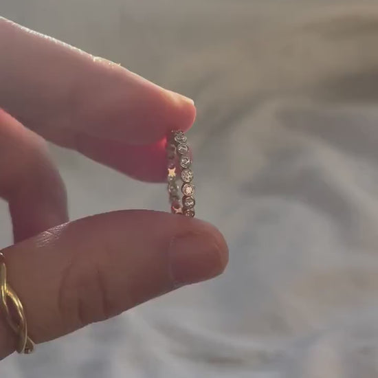 14k Solid Gold and Diamond Grace Eternity Ring – Real Natural Diamonds