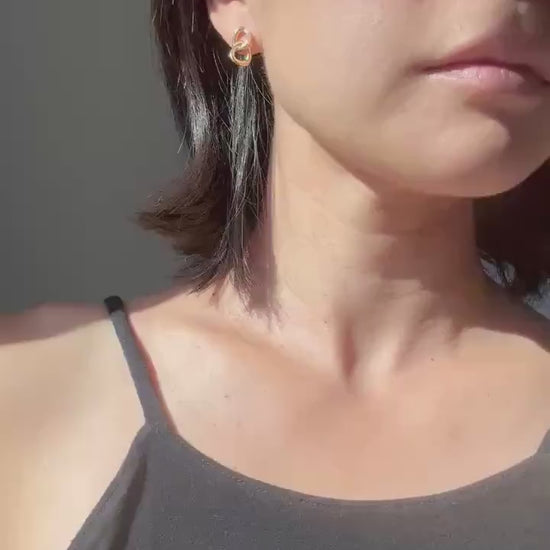 18k Solid Gold Interlocking Loop Isabella Earrings