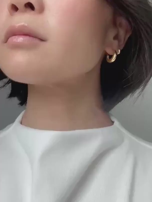 18K Gold Plated Classic Sterling Silver Hoop Summer Earrings – Timeless Everyday Jewelry